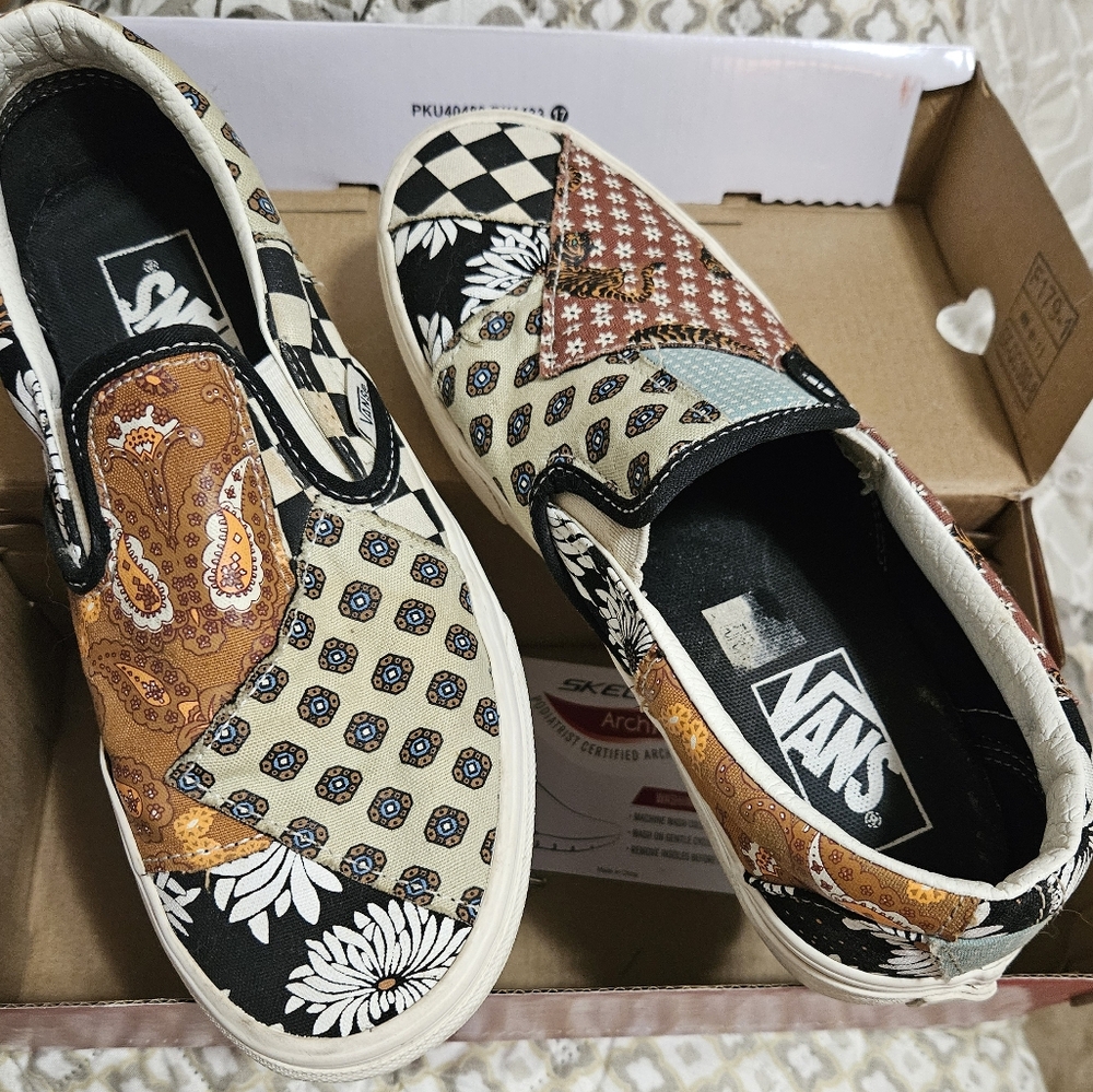 Vans Multicolor Tiger Patchwork Slip-Ons - image 1